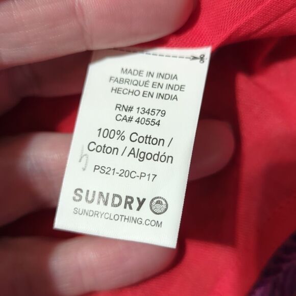 SUNDRY- REDFLORAL TIEREDSKIRT CHERRY sz 1/S - Picture 7 of 8